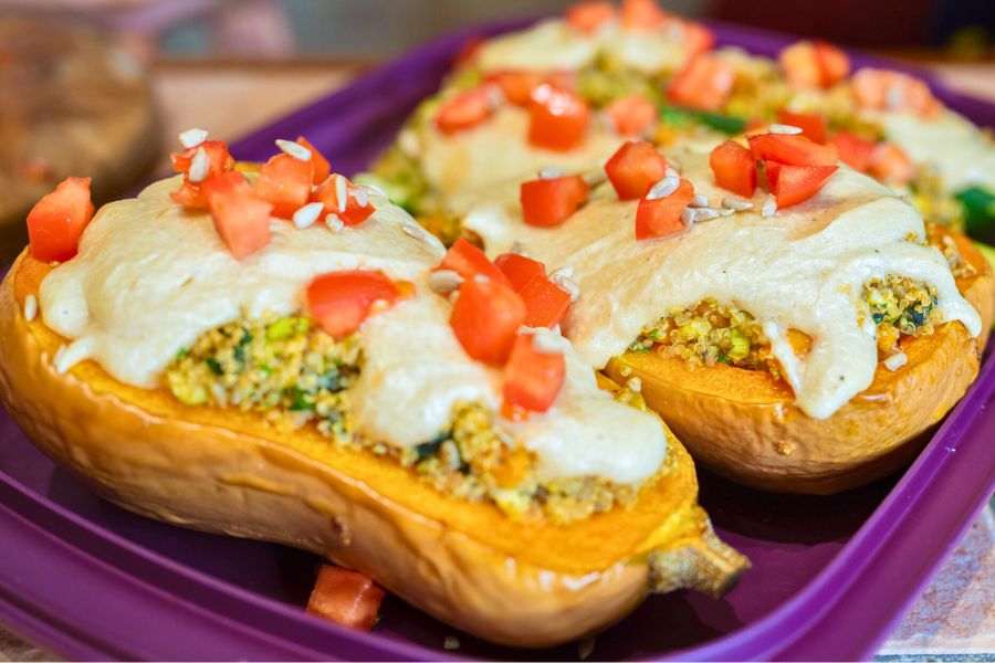 gefüllter Kürbis vegan